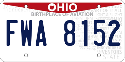 OH license plate FWA8152