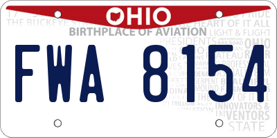 OH license plate FWA8154