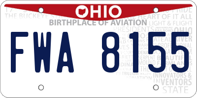 OH license plate FWA8155