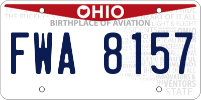 OH license plate FWA8157