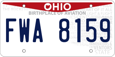 OH license plate FWA8159