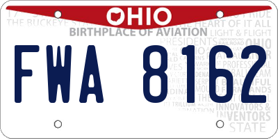 OH license plate FWA8162