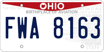 OH license plate FWA8163