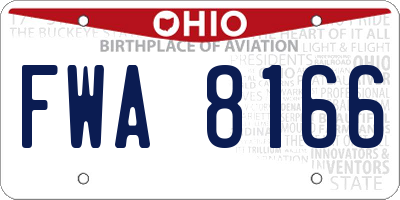 OH license plate FWA8166