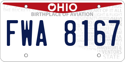 OH license plate FWA8167