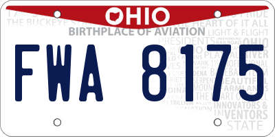 OH license plate FWA8175