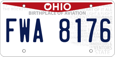 OH license plate FWA8176