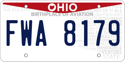 OH license plate FWA8179