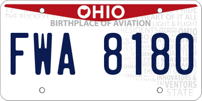 OH license plate FWA8180