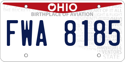 OH license plate FWA8185