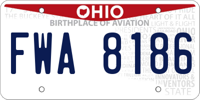 OH license plate FWA8186