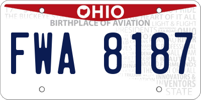 OH license plate FWA8187