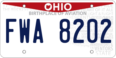 OH license plate FWA8202