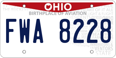 OH license plate FWA8228