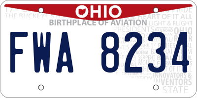 OH license plate FWA8234