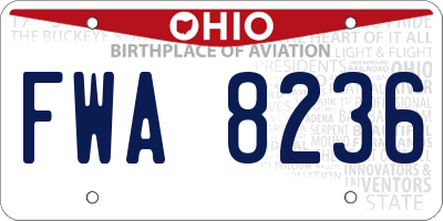 OH license plate FWA8236