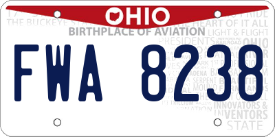 OH license plate FWA8238