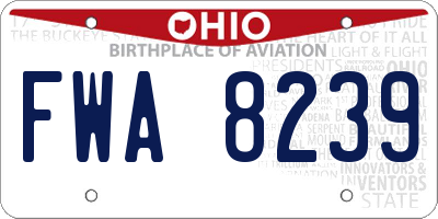 OH license plate FWA8239