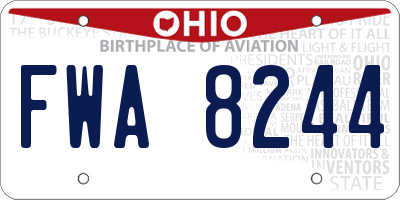 OH license plate FWA8244