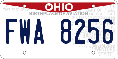 OH license plate FWA8256