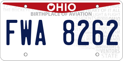 OH license plate FWA8262