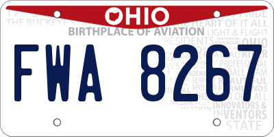 OH license plate FWA8267