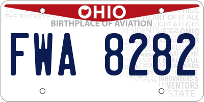 OH license plate FWA8282