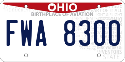 OH license plate FWA8300