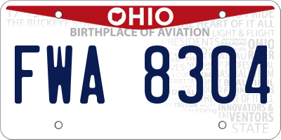 OH license plate FWA8304