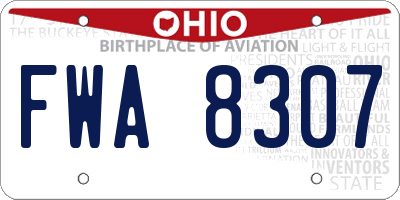 OH license plate FWA8307