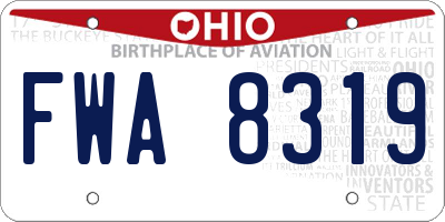 OH license plate FWA8319