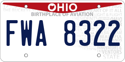 OH license plate FWA8322