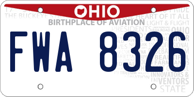 OH license plate FWA8326