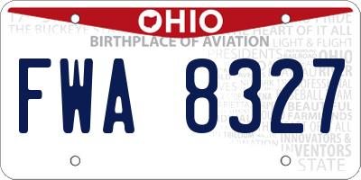 OH license plate FWA8327