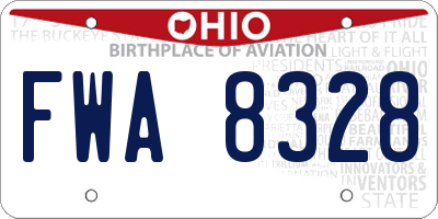 OH license plate FWA8328