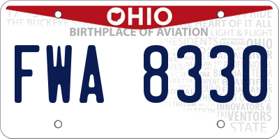 OH license plate FWA8330