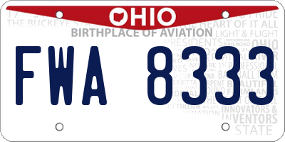 OH license plate FWA8333