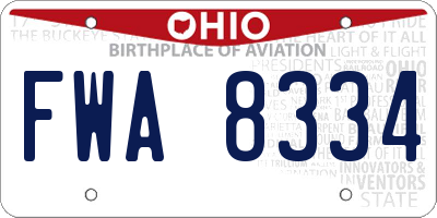 OH license plate FWA8334