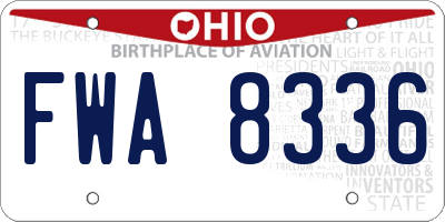 OH license plate FWA8336