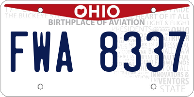 OH license plate FWA8337