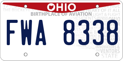 OH license plate FWA8338