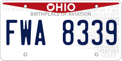 OH license plate FWA8339