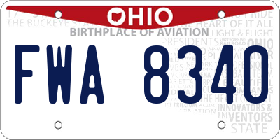 OH license plate FWA8340