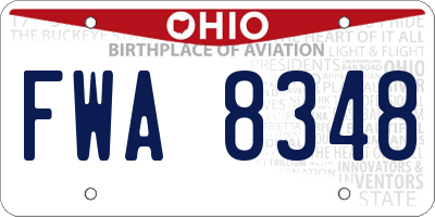 OH license plate FWA8348