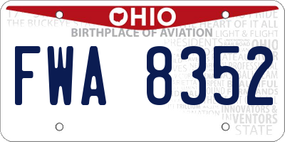 OH license plate FWA8352