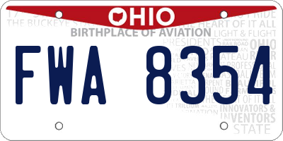 OH license plate FWA8354