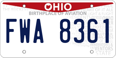 OH license plate FWA8361