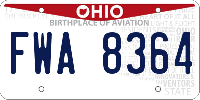 OH license plate FWA8364