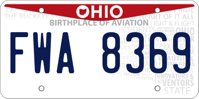 OH license plate FWA8369