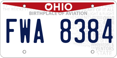 OH license plate FWA8384